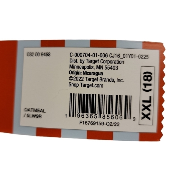 5/$10 Cat & Jack size XXL (18) oatmeal color long sleeve cotton & polyester NWT - Picture 5 of 8